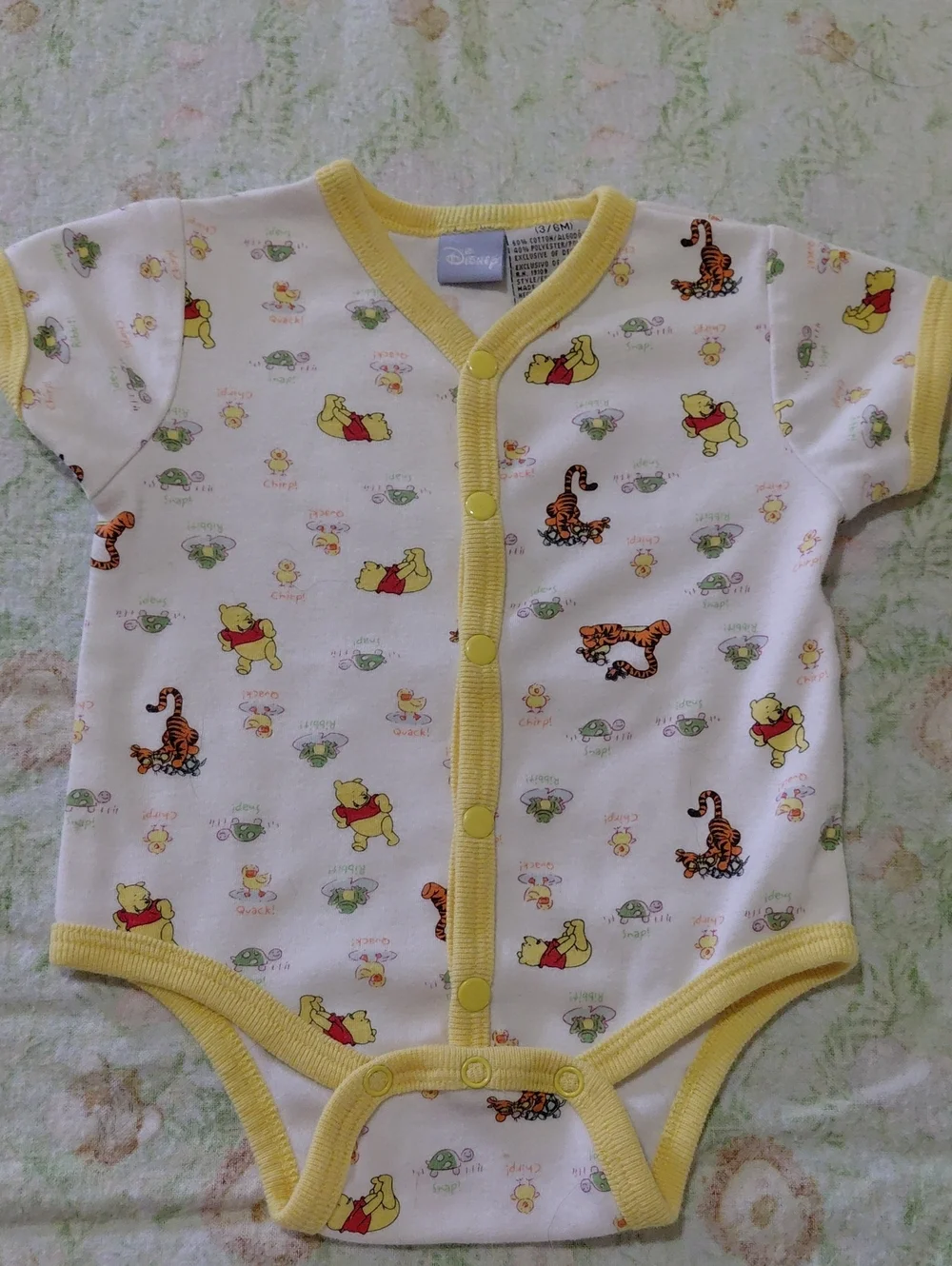 Disney Winnie the Pooh White and Yellow Snap-Front One-Piece